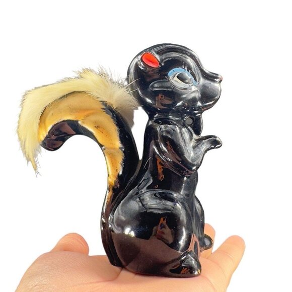 Vintage Red Ware Pottery Skunk Squirrel Figurine Hand Painted Japanese Figure - Picture 14 of 16